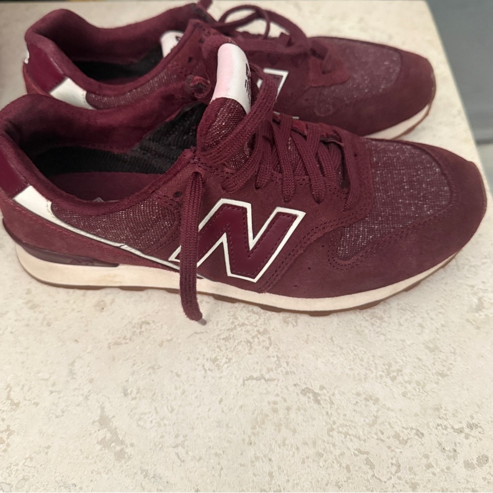 New Balance Maroon and White Sneakers